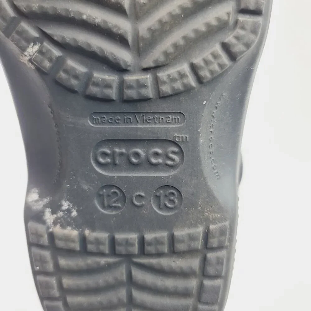 Crocs Girl's Black Classic Studs Adjustable Slip-On Casual Clogs Size 13‎